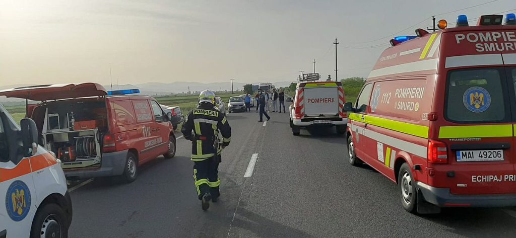 Plan de interventie rosu in Bihor Accident microbuze Cauaceu